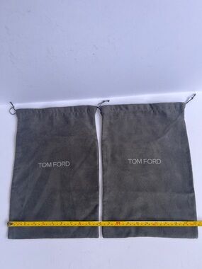 Tom Ford Gray Suede-Look Drawstring Pouches (Pair)